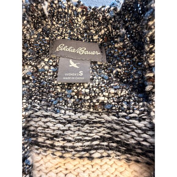 Eddie Bauer 3/4 Zip Textured Stripped Sweater Blu/Wht Womens S *New with Tags - Picture 5 of 7